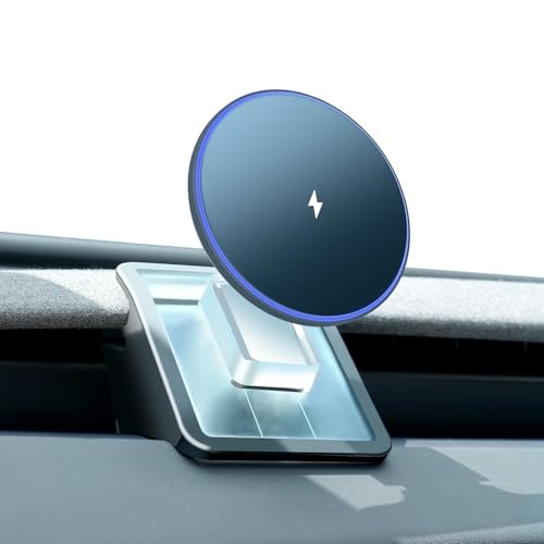 Handyhalterung für Tesla Model 3 Model Y Juniper 2025 mit 15 W schnellem kabellosem Laden, Tesla Handy-Ladegerät-Halterung für Magsafe, 2025 Model 3 Model Y Zubehör, für iPhone 16, 15, 14, 13, 12 von ANKEWAY