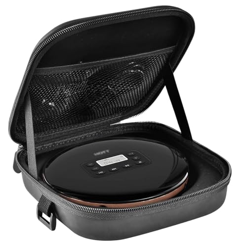 Tragbare CD-Player-Hülle, für Deluxe, für Hot, Gueray, GPX, Klim, für Arafuna, Reise-Tragetasche für Walkman Discman mit Kabelzubehör (nur Hülle (schwarz) Tragbare CD-Player-Hülle, für Deluxe, für Hot, Gueray, GPX, Klim, für Arafuna, Reise-Tragetasche für Walkman Discman mit Kabelzubehör (nur Hülle (schwarz) von ANKHOH