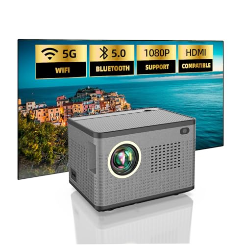 ANKOUJA Mini Beamer 5G WiFi Bluetooth, Tragbarer Projektor Video Heimkino Unterstützt HD Full 1080p, Native 720p HDMI Kompatibel iPhone Android Handy, PS4, Fire TV Stick, PC, Laptop ANKOUJA Mini Beamer 5G WiFi Bluetooth, Tragbarer Projektor Video Heimkino Unterstützt HD Full 1080p, Native 720p HDMI Kompatibel iPhone Android Handy, PS4, Fire TV Stick, PC, Laptop von ANKOUJA