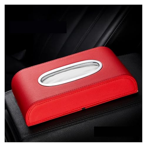 ANKOULA Universal Organizer Auto Abdeckung Armlehne Typ Leder Tissue Box Hause Tragbare(Red) von ANKOULA