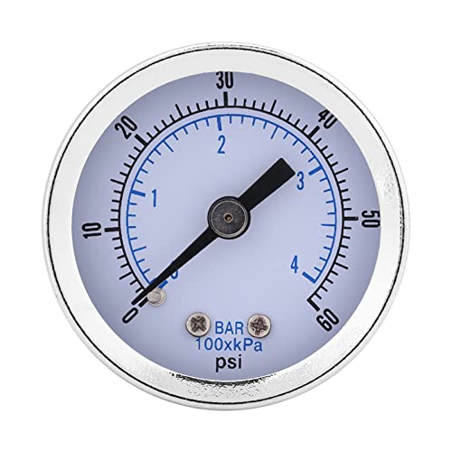 1-teiliges Mini-Messing-Manometer, 0–60 Psi/0–4 Bar, Druckluft-Messgerät, Kraftstoff-Messgerät, Lötbares Messgerät, Für Kraftstoff, Luft, Öl Oder Wasser, Mit 1/8 Zoll NPT-Gewinde von ANKROYU