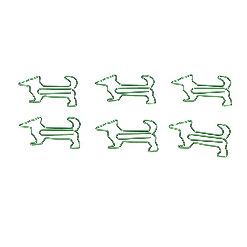 ANKROYU 100 Stück Hunde-Büroklammern, galvanisiertes Metall, niedliche Tierform, kleine Planerklammern, tierförmige Büroklammern, Notizbuchklammern, Hunde-Lesezeichen (Green) von ANKROYU