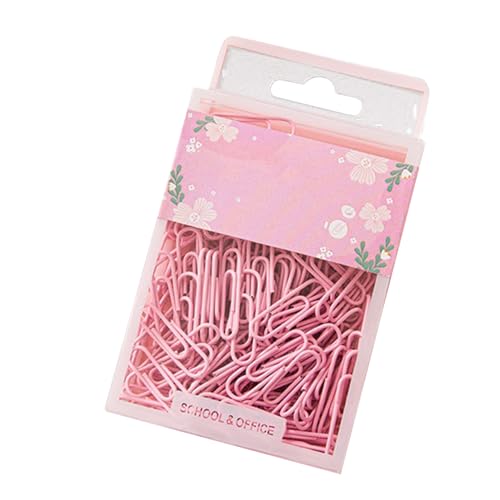 ANKROYU 70 Stück Büroklammern, lebendige Farben, niedliche kleine Büroklammern, multifunktionale Büroklammer, rostfreie Büroklammern aus Eisen für das Schulbüro (Pink) von ANKROYU