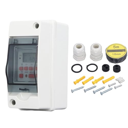ANKROYU Timer -Switch, 7 -Tage 28 -Off -Zeitplan für programmierbare Timer, LCD -Display Digital Timer Switch mit Wasserfest für Poolpumpenheizungen von ANKROYU