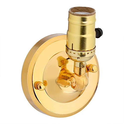 ANKROYU Innen Vintage Wandleuchte Lampenfassung, E27 Leuchtenfassung aluminium metall lackbeschichtung, E27 Wandleuchte Adapter für Foyer Flur Wohnzimmer Esszimmer Schlafzimmer(Gold) von ANKROYU
