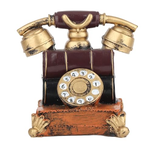 Retro Decorative Phone Model Vintage Telefonation handgefertigtes Harzmaterial Klassisches Design für Home Bar Cafe Tischation 12.5x13.5x15.5 cm von ANKROYU