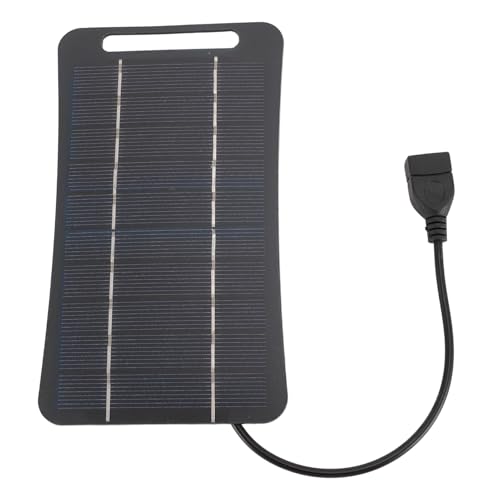USB -Solarpanel Hocheffizienz monokristalline Silizium Tragbares 5W Solarladegerät für Campingreisen im Freien, die Notstromversorgung Leichter wetterfestes ABS -Material im Freien (Schwarz) von ANKROYU