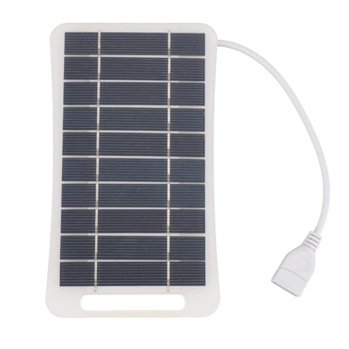 USB -Solarpanel Hocheffizienz monokristalline Silizium Tragbares 5W Solarladegerät für Campingreisen im Freien, die Notstromversorgung Leichter wetterfestes ABS -Material im Freien (Weiß) von ANKROYU