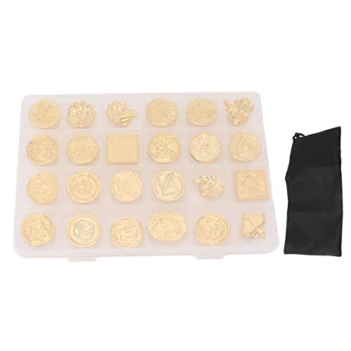 Wachsiegel Stempel Set Vintage Style 24PCS Abnehmbares Versiegelungswachsmarken Kit mit box für Hochzeitseinladungen dekoration Zinklegierung Material von ANKROYU