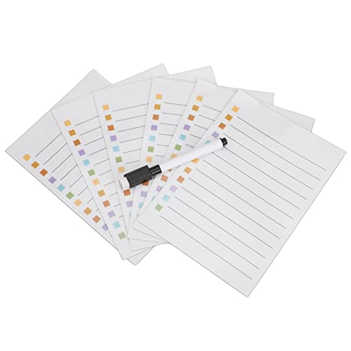 Whiteboard -Aufkleber löschbar waschbar wiederverwendbares abnehmbare Trockenerase -Board -Aufkleber für Büros Klassenzimmer Küchen Haustiermaterial 17,8 x 12,7 cm 6 Pack von ANKROYU