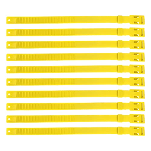 Ziegenkragen Schafkragen PU -Livestockkragen einstellbarer Farm Tierkragen für Viehpferdschafe aus Premium -PU -Material Größe 23 Zoll 10pcs (Gelb) von ANKROYU