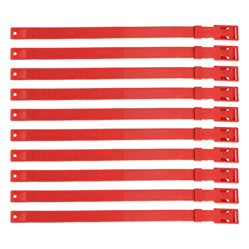 Ziegenkragen Schafkragen PU -Livestockkragen einstellbarer Farm Tierkragen für Viehpferdschafe aus Premium -PU -Material Größe 23 Zoll 10pcs (Rot) von ANKROYU