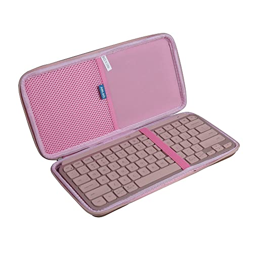 Anleo Hartschalentasche für Logitech MX Keys Mini Minimalistische kabellose beleuchtete Tastatur (Rosa) von ANLEO