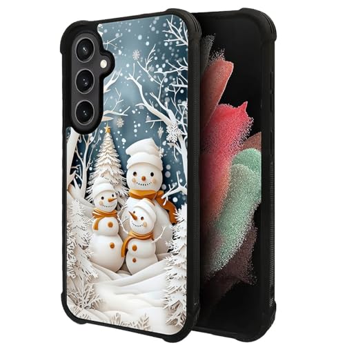 ANLUN STORE Kompatibel mit Samsung Galaxy S23 FE-Hülle, Schneemann-Familie mit vier Mustern für Samsung Galaxy S23 FE, Weihnachtsdesign, kratzfeste, stoßfeste Schutzhülle für Samsung Galaxy S23 FE von ANLUN STORE