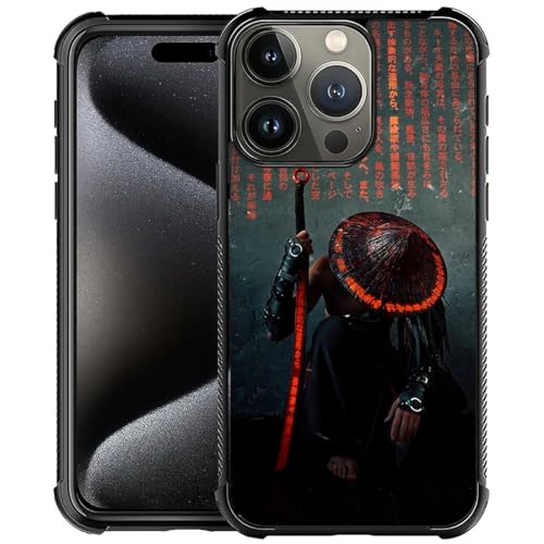 Schutzhülle für iPhone 16 Pro Max, Samurai-Muster, weiches TPU, kratzfest, stoßfest, für iPhone 16 Pro Max von ANLUN STORE