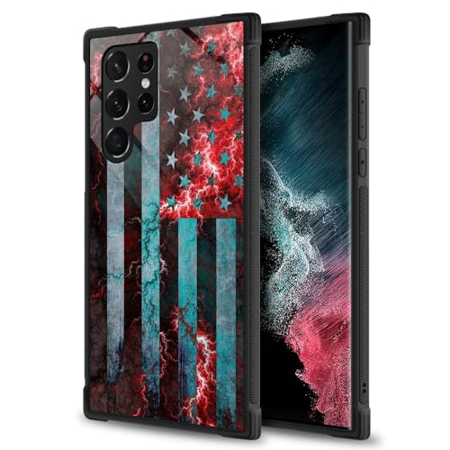Schutzhülle für Samsung Galaxy S24 Ultra, USA-Flagge, für Jungen und Herren, weiches TPU, kratzfest, stoßfest, 17,5 cm (6,9 Zoll) von ANLUN STORE