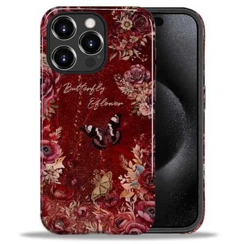 ANLUN STORE Schutzhülle für iPhone 15 Pro – Hybrid-Doppelschutz, weiches TPU + hartes Polycarbonat, stoßfest, kratzfest und schlank, Schutzhülle für Männer und Frauen [künstlerisches Retro-Blumen- und ANLUN STORE Schutzhülle für iPhone 15 Pro – Hybrid-Doppelschutz, weiches TPU + hartes Polycarbonat, stoßfest, kratzfest und schlank, Schutzhülle für Männer und Frauen [künstlerisches Retro-Blumen- und von ANLUN STORE