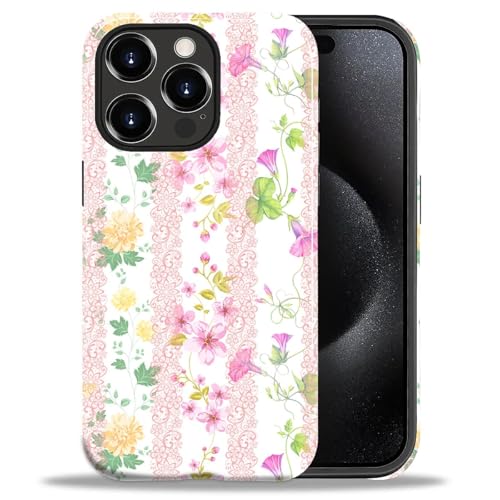 ANLUN STORE Schutzhülle für iPhone 15 Pro Max – Hybrid-Dual-Schutz, weiches TPU + hartes Polycarbonat, stoßfeste Abdeckung, kratzfest und schlank, Schutzhülle für Damen und Herren [Rosa Spitze ANLUN STORE Schutzhülle für iPhone 15 Pro Max – Hybrid-Dual-Schutz, weiches TPU + hartes Polycarbonat, stoßfeste Abdeckung, kratzfest und schlank, Schutzhülle für Damen und Herren [Rosa Spitze von ANLUN STORE