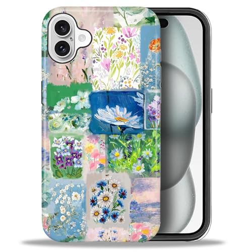 ANLUN STORE Schutzhülle für iPhone 16 – Hybrid-Doppelschutz, weiches TPU + hartes Polycarbonat, stoßfest, kratzfest und schlank, Schutzhülle für Damen und Herren [Collage, Aquarell, ästhetisches ANLUN STORE Schutzhülle für iPhone 16 – Hybrid-Doppelschutz, weiches TPU + hartes Polycarbonat, stoßfest, kratzfest und schlank, Schutzhülle für Damen und Herren [Collage, Aquarell, ästhetisches von ANLUN STORE