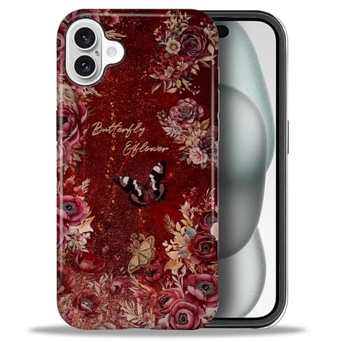 ANLUN STORE Schutzhülle für iPhone 16 Plus – Hybrid-Dual-Schutz, weiches TPU + hartes Polycarbonat, stoßfest, kratzfest und schlank, Schutzhülle für Männer und Frauen [künstlerisches Retro-Blumen- und ANLUN STORE Schutzhülle für iPhone 16 Plus – Hybrid-Dual-Schutz, weiches TPU + hartes Polycarbonat, stoßfest, kratzfest und schlank, Schutzhülle für Männer und Frauen [künstlerisches Retro-Blumen- und von ANLUN STORE
