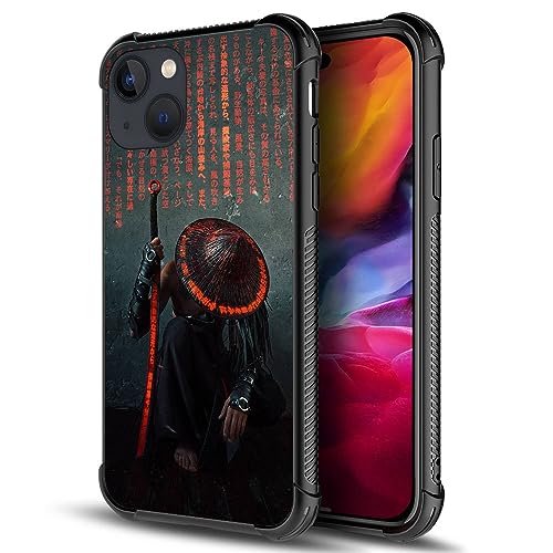 Kompatibel mit iPhone 13 Hülle, Samurai-Muster für Jungen und Herren, kratzfeste, stoßfeste Schutzhülle für iPhone 13, 15,5 cm (6,1 Zoll) von ANLUN STORE