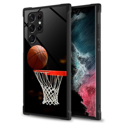Kompatibel mit Samsung Galaxy S24 Ultra Hülle, Basketballkorb Galaxy S24 Ultra Hülle für Jungen und Herren, kratzfest, stoßfest, 17,5 cm (6,9 Zoll) von ANLUN STORE