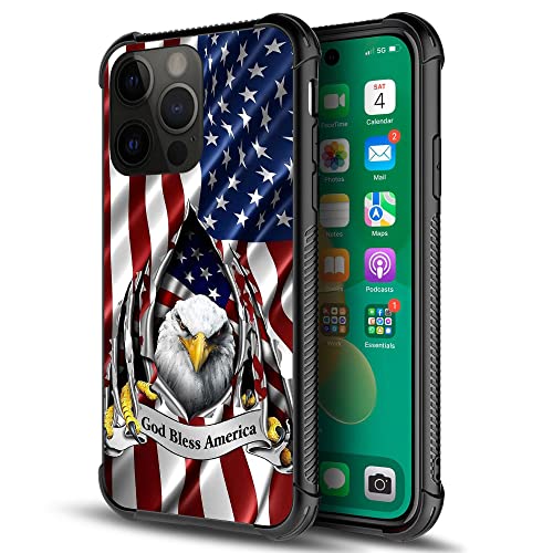 Schutzhülle für iPhone 14 Plus, amerikanische Flagge, Adler-Rip-Muster, stoßfeste Abdeckung, kompatibel mit Apple iPhone 14 Plus 6.7 Zoll Amerikanische Flagge Eagle Rip von ANLUN STORE