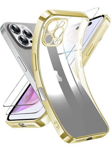 ANLYGOLD Handyhülle Kompatibel mit iPhone 16 Pro Hülle, iPhone 16 Pro Hülle mit Kameraschutz Niemals Gelb Ultra Dünn Crystal Clear Silikon Schutzhülle - Gold ANLYGOLD Handyhülle Kompatibel mit iPhone 16 Pro Hülle, iPhone 16 Pro Hülle mit Kameraschutz Niemals Gelb Ultra Dünn Crystal Clear Silikon Schutzhülle - Gold von ANLYGOLD