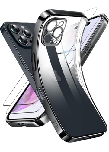 ANLYGOLD Handyhülle Kompatibel mit iPhone 16 Pro Max Hülle, iPhone 16 Pro Max Hülle mit Kameraschutz Niemals Gelb Ultra Dünn Crystal Clear Silikon Schutzhülle - Schwarz ANLYGOLD Handyhülle Kompatibel mit iPhone 16 Pro Max Hülle, iPhone 16 Pro Max Hülle mit Kameraschutz Niemals Gelb Ultra Dünn Crystal Clear Silikon Schutzhülle - Schwarz von ANLYGOLD