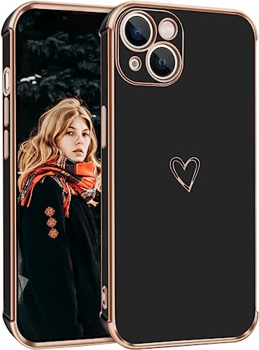 ANLYGOLD Handyhülle Kompatibel mit iPhone 14 Hülle, Süße Herzmuster Mädchen Liebesherz Galvanisierte Weich TPU Kameraschutz Stoßfest Schutzhülle Phone Case für iPhone 14 Hülle - Schwarz ANLYGOLD Handyhülle Kompatibel mit iPhone 14 Hülle, Süße Herzmuster Mädchen Liebesherz Galvanisierte Weich TPU Kameraschutz Stoßfest Schutzhülle Phone Case für iPhone 14 Hülle - Schwarz von ANLYGOLD