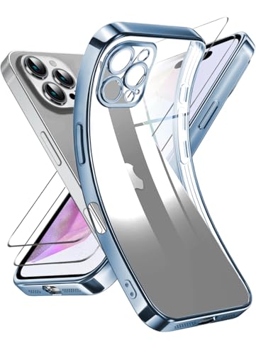 ANLYGOLD Handyhülle Kompatibel mit iPhone 16 Pro Hülle, iPhone 16 Pro Hülle mit Kameraschutz Niemals Gelb Ultra Dünn Crystal Clear Silikon Schutzhülle - Blau ANLYGOLD Handyhülle Kompatibel mit iPhone 16 Pro Hülle, iPhone 16 Pro Hülle mit Kameraschutz Niemals Gelb Ultra Dünn Crystal Clear Silikon Schutzhülle - Blau von ANLYGOLD