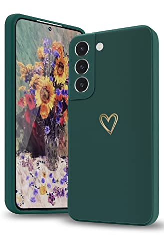 Handyhülle für Samsung Galaxy S23 Hülle, Samsung Galaxy S23 5G Hülle Fashion Gold Herz Muster Kameraschutz Flüssigsilikon Weich TPU Silikon Schutzhülle Case Stoßfeste Hülle - Grün Handyhülle für Samsung Galaxy S23 Hülle, Samsung Galaxy S23 5G Hülle Fashion Gold Herz Muster Kameraschutz Flüssigsilikon Weich TPU Silikon Schutzhülle Case Stoßfeste Hülle - Grün von ANLYGOLD