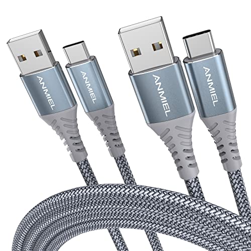 ANMIEL USB C Kabel 3M [2 Pack] 3.1A Schnellladung Typ C Ladekabel,Nylon geflochtenes USB A zu USB C Ladekabel für Samsung Galaxy S10 S9 S8 Plus S21,Note 10 9 8,LG V20 G8 G7,Typ C Ladegerät von ANMIEL