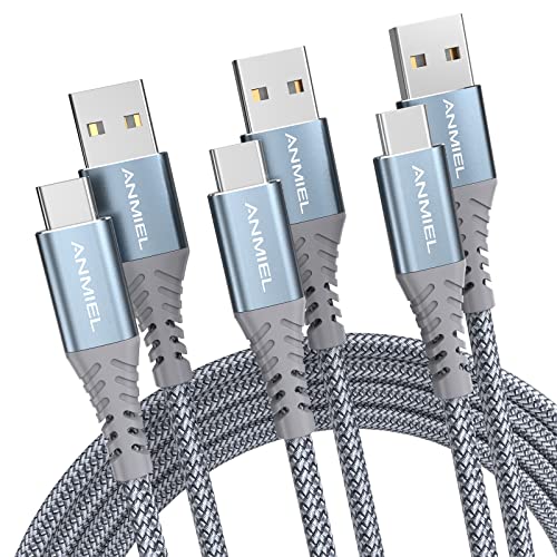 ANMIEL USB C kabel [1M+1M+2M] 3.1A Schnellladekabel,Nylon USB A auf Typ C Ladekabel Kompatibel mit Samsung Galaxy A10e A20 A50 A51 A71,S20 S10 S9 S8 Plus S10E, Note 20 10 9 8,Moto G7 G8 von ANMIEL