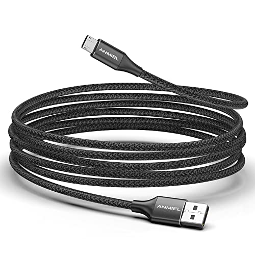 ANMIEL Ultralanges Micro-USB-Kabel 5M, Android-Schnellladekabel, geflochtenes USB-Ladekabel, geeignet für Samsung Galaxy S6/S7,Xbox One S/X, PS4/PS4 Pro/PS4 Slim Controller,Nexus,Sony Handys usw von ANMIEL