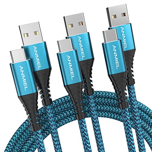 USB C Kabel (1M+1M+2M),3A Typ C Kabel Schnellladekabel USB-C Ladekabel Kompatibel mit Samsung Galaxy S10 S9 S8,und andere Typ c Geräte-Grün von ANMIEL