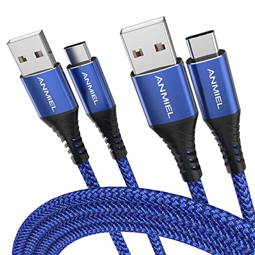 USB-C-Kabel (2Pack 3M) Typ-C-Kabel Schnellladegerät USB-C-Ladekabel Kompatibel mit Samsung Galaxy S10 /S9+ /S9 /S8 /S8+,Note 9/8,Huawei P30 /P20 /Mate20 /P10,OnePlus (blau) von ANMIEL