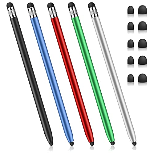 Stylus-Stifte für Touchscreens, 5 Stück, Stylus Pen für iPad, iPhone, Android, Chromebook, Tablets und mehr kapazitive Touchscreen-Geräte, hohe Empfindlichkeit und Präzision, keine Kratzer, von ANMONE