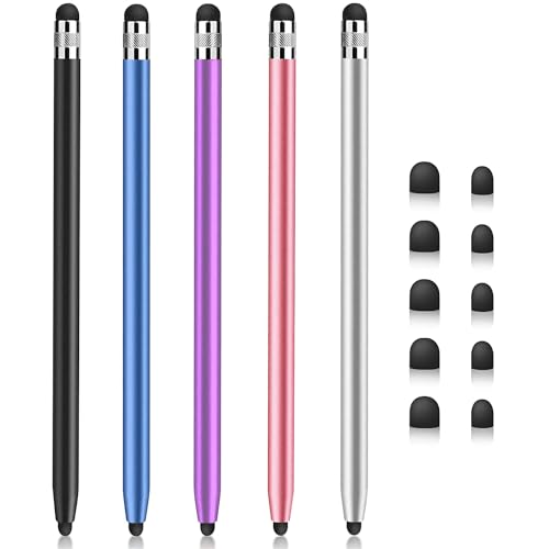 Stylus für Touchscreens (5er-Pack) Stylus-Stifte für iPad, iPhone, Android, Chromebook, Tablets und mehr kapazitive Touchscreen-Geräte, hohe Empfindlichkeit und Präzision, keine Kratzer, Gummispitzen von ANMONE