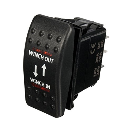 ANNJUC 12V 20A Winch In Winch Out EIN-AUS-EIN Wippschalter 7-Polige LED Rot von ANNJUC