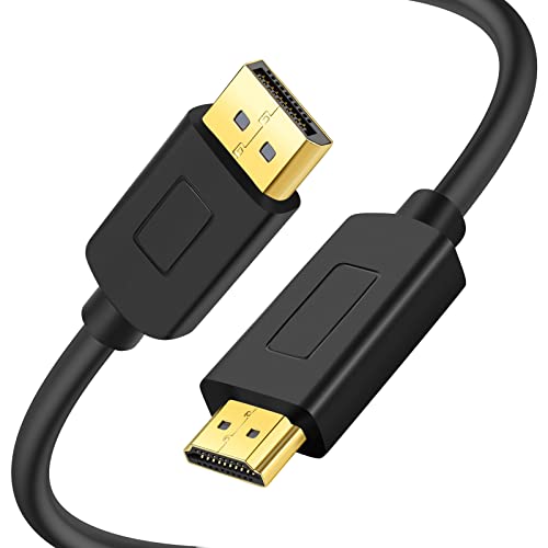 ANNNWZZD DisplayPort auf HDMI, DP auf HDMI Vergoldet DisplayPort HDMI Kabel für TV, Computer, Projektor, Schwarz, 2M von ANNNWZZD