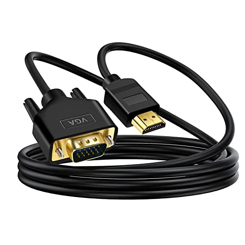 ANNNWZZD HDMI auf VGA, HDMI VGA Kabel Hohe Auflösung 1080P HDMI zu VGA für Monitor, Laptop, HDTV, Schwarz, 2M von ANNNWZZD