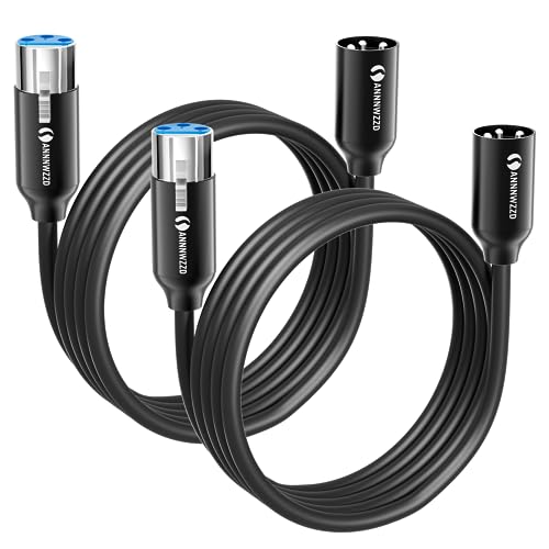 ANNNWZZD XLR Kabel, Mikrofonkabel Stecker auf Busche XLR Cable für Mikrofon, Verstärker, Mischpult oder Lautsprechersystem 1m 2 Pack von ANNNWZZD