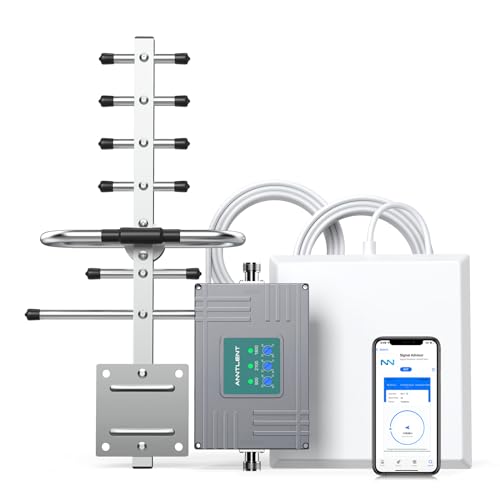 LTE Verstärker 3G 4G Mobilfunk Signalverstärker Unterstützt E-Plus, O2, T-Mobile, Vodafone – Band 8/3/1 (900–1800–2100 MHz) LTE Repeater Abdeckung bis zu 450㎡ für Home Office von ANNTLENT