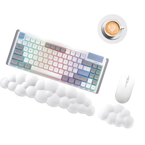 ANOMM 3-in-1-Set Cloud-Handgelenkauflage Tastatur Set mit Untersetzer, Ergonomisches Wolke Handauflage Tastatur mit Pu Leder Memory Schaum, Keyboard Rest Wrist Pad für Pc/Gaming/Handpolster/Computer ANOMM 3-in-1-Set Cloud-Handgelenkauflage Tastatur Set mit Untersetzer, Ergonomisches Wolke Handauflage Tastatur mit Pu Leder Memory Schaum, Keyboard Rest Wrist Pad für Pc/Gaming/Handpolster/Computer von ANOMM