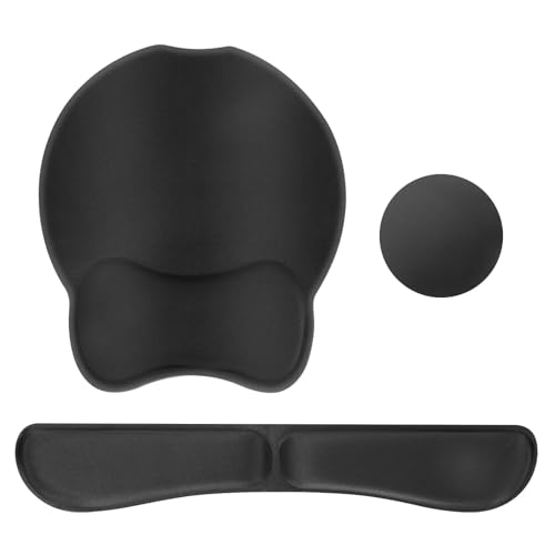 ANOMM 3-in-1-Set Ergonomisches Mauspad und Handballenauflage-Set, Bequeme Memory Foam-Tastatur-Handballenauflage, Maus-Handballenauflage und Untersetzer zur Einfachen Eingabe, Schwarz ANOMM 3-in-1-Set Ergonomisches Mauspad und Handballenauflage-Set, Bequeme Memory Foam-Tastatur-Handballenauflage, Maus-Handballenauflage und Untersetzer zur Einfachen Eingabe, Schwarz von ANOMM