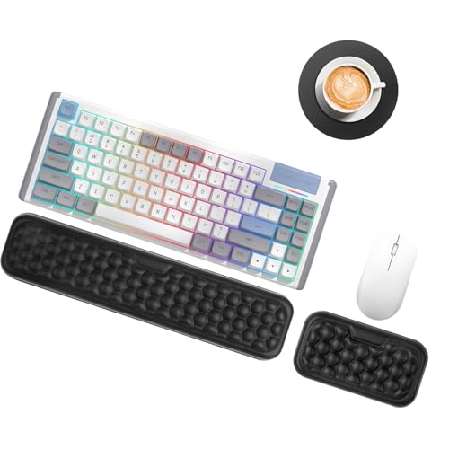 ANOMM 3-in-1-Set aus Ergonomischem Mauspad und Tastatur-Handgelenkauflage, Tastatur und Mauspad aus Weichem Memory Foam, Rutschfestes Design für Komfort Beim Tippen, Spielen und im Büro, Schwarz ANOMM 3-in-1-Set aus Ergonomischem Mauspad und Tastatur-Handgelenkauflage, Tastatur und Mauspad aus Weichem Memory Foam, Rutschfestes Design für Komfort Beim Tippen, Spielen und im Büro, Schwarz von ANOMM