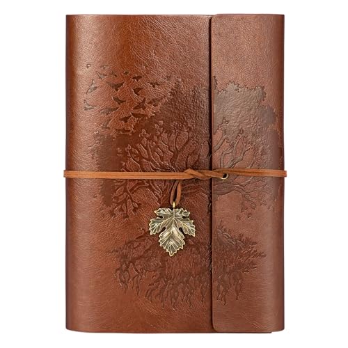ANOMM PU Leder Notizbuch Tagebuch, Nachfüllbares Notizbuch mit Linierten Seiten, Reisenotizbuch Spiralbindung, Geschenk für Frauen, Männer, Mädchen und Jungen, 160 Seiten (A5, 23,5 × 16,5 cm, Braun) ANOMM PU Leder Notizbuch Tagebuch, Nachfüllbares Notizbuch mit Linierten Seiten, Reisenotizbuch Spiralbindung, Geschenk für Frauen, Männer, Mädchen und Jungen, 160 Seiten (A5, 23,5 × 16,5 cm, Braun) von ANOMM