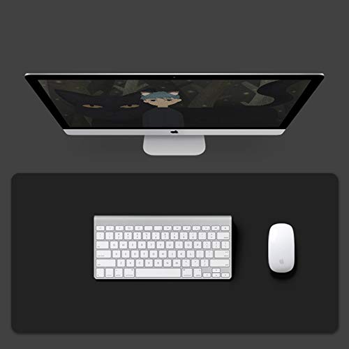 Gaming-Schreibtischunterlage, groß, 2 mm dünn, Anti-Rutsch-Mauspad für Computer, glattes Heimschreibtisch-Zubehör, Laptop-Tastatur, Schreibtischmatte, schwarz, 100 x 50 cm von ANQI