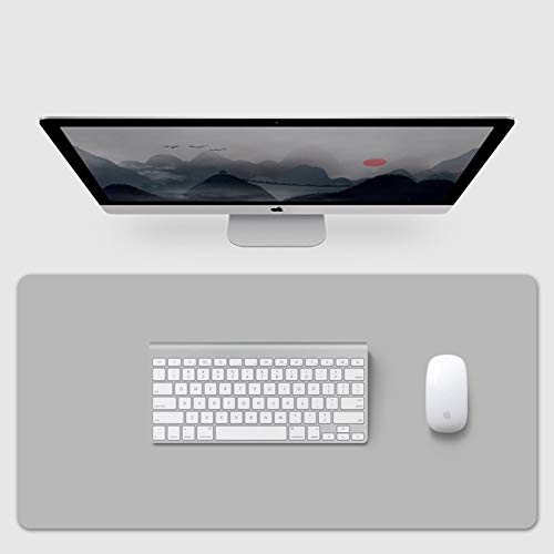 Gaming-Schreibtischunterlage, groß, 2 mm dünn, Anti-Rutsch-Mauspad für Computer, glattes Schreibtischzubehör für Laptop, Tastatur, Schreibtischunterlage – grau – 140 x 70 cm von ANQI